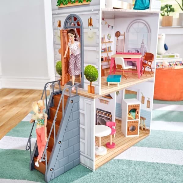 KidKraft - Rowan Wooden Dollhouse med 13 tillbehör ingår