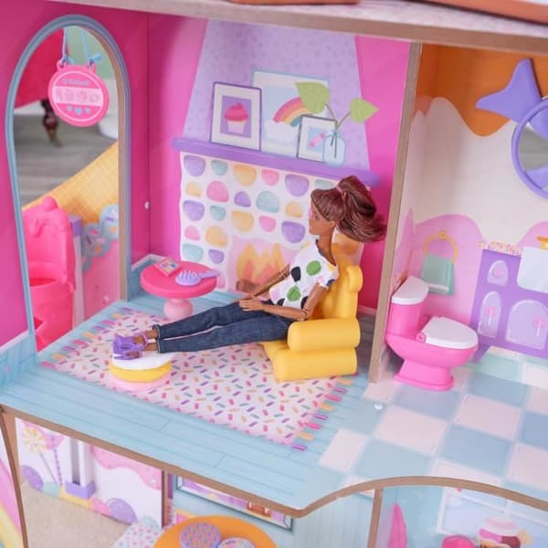 KidKraft - Trä Candy Castle Dockhus/slott med 28 tillbehör ingår