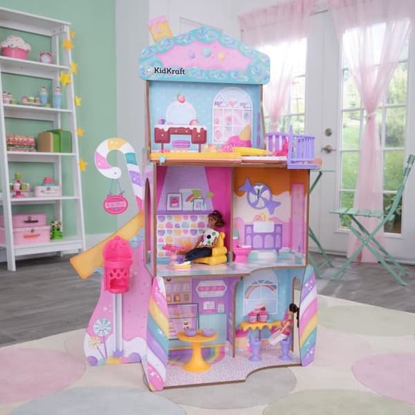 KidKraft - Trä Candy Castle Dockhus/slott med 28 tillbehör ingår