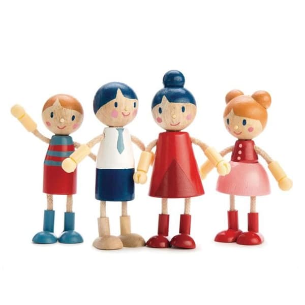 Tender Leaf Toys dockhus dockfamilj 4 stycken