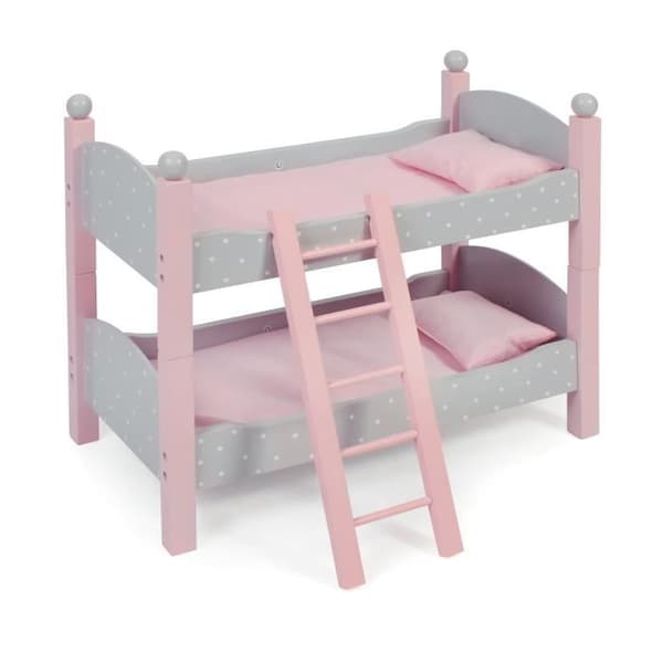 Kögesängar - Bayer Chic 2000 - Design Puntos Grey - Grå, Vit, Rosa - För dockor 48 cm