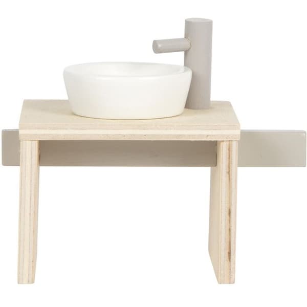 Dockhusmöbler - Liten fot - Badrum - Modern dusch - Vägghängd toalett - 5 st.