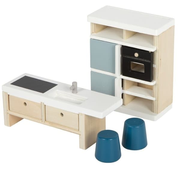Dockhusmöbler - Liten fotsällskap - Kök - 11 stycken - Beige - Att montera själv