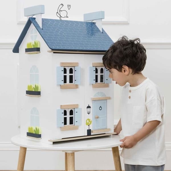 Dockskåp - Le Toy Van - Sky - Naturligt trä - Pastellblått - från 3 år och uppåt
