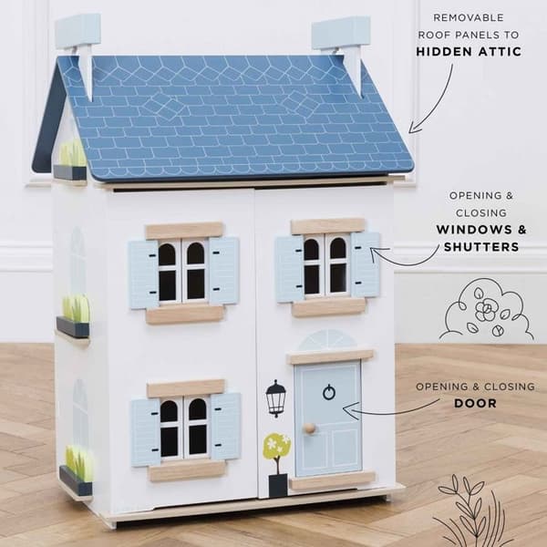 Dockskåp - Le Toy Van - Sky - Naturligt trä - Pastellblått - från 3 år och uppåt