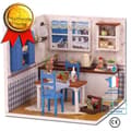 Miniatyrbild 1 av 4: CONFO DIY Miniatyr julhus Montera LED Dollhouse Möbelsats Julklappsleksak