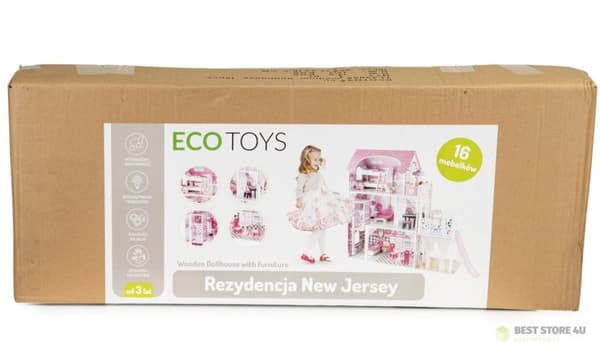 Trädockhus med XXL hissrutschkana ECOTOYS