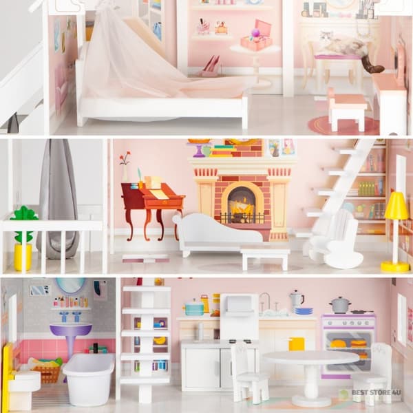 Puinen nukkekoti XXL Powder Residence ECOTOYS