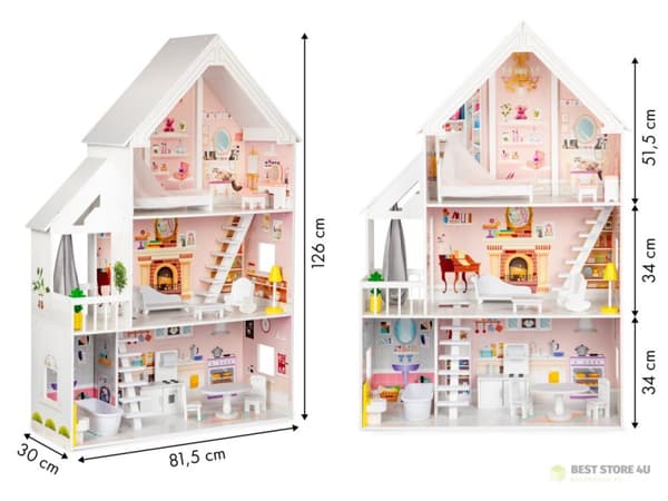 Puinen nukkekoti XXL Powder Residence ECOTOYS