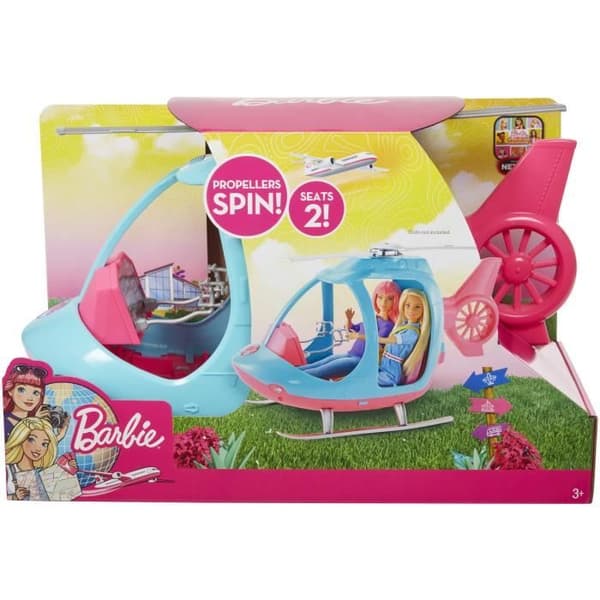 BARBIE 2-sits helikopter med roterande propeller - 41 cm