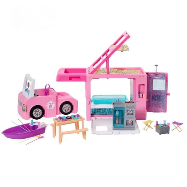 Barbie - 3-i-1 Dream Camper - 55 cm - Från 3 år - 50 Tillbehör