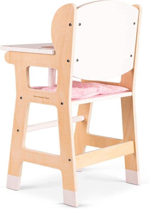 NYA CLASSIC TOYS dockstol i trä med dyna - Vit / Trä / Rosa