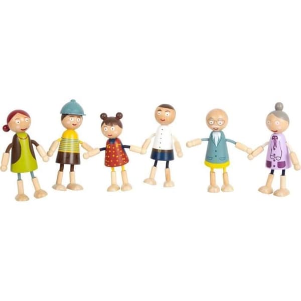 Dockfamilj - Small Foot - 11804 - 6 delar - Flexibel - Noggranna detaljer