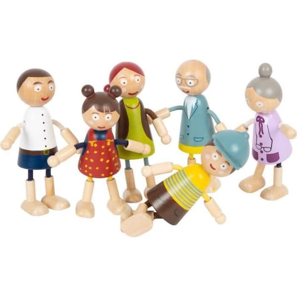 Dockfamilj - Small Foot - 11804 - 6 delar - Flexibel - Noggranna detaljer