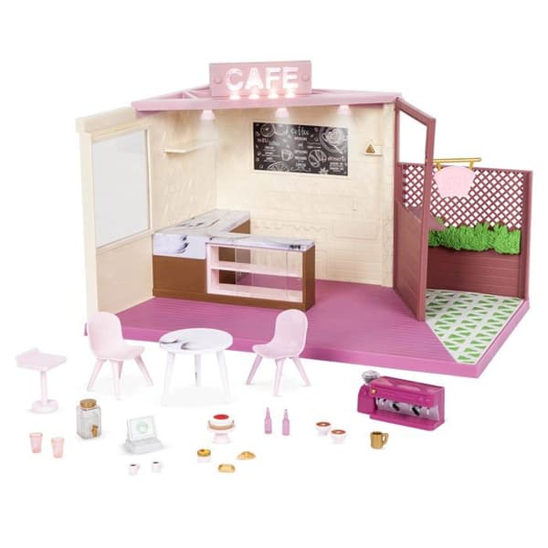 Hem - Lori dockhustillbehör - LO37097C1Z - Café för 15,24 cm dockor - Rosa