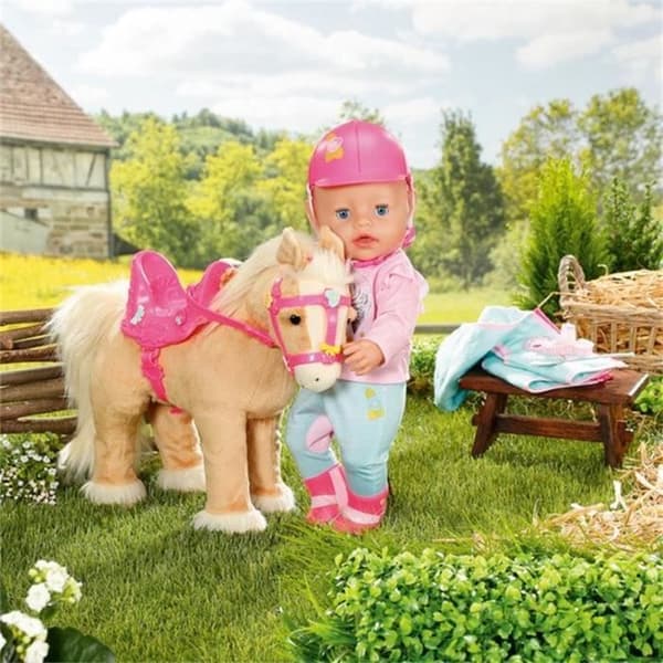 Uppstoppad häst - ZAPF CREATION - Baby born My Cute Horse - 36 och 43 cm - Rosa och Vit - Från 3 år
