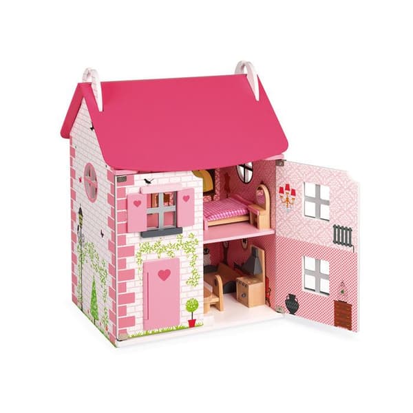 Mademoiselle dockhus - JANOD - Trä - 3 våningar - Trätillbehör