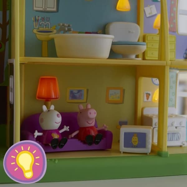 PEPPA PIG - Peppas äventyr - Peppas dag- och natthus - Förskoleleksak med fraser - ljud - ljus - från 3 år