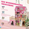 Miniatyrbillede 7 af 9: Trædukkehus, 114.5x32x92.1 cm, Pink