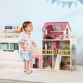 Miniatyrbillede 2 af 9: Trædukkehus, 114.5x32x92.1 cm, Pink