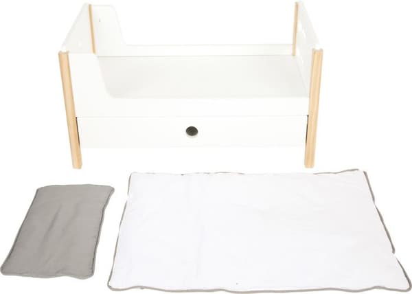 Small Foot 11811 Little Button Bed, med fack för förvaring av leksaker docktillbehör