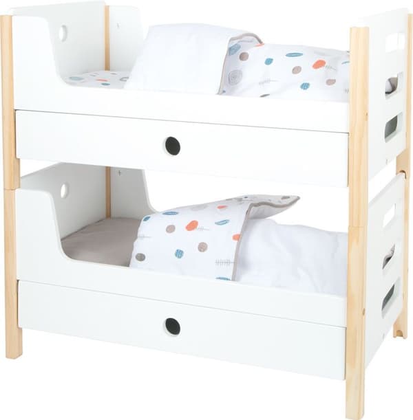 Small Foot 11811 Little Button Bed, med fack för förvaring av leksaker docktillbehör