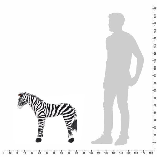 vidaXL Stående lekezebra plysj svart og hvit XXL