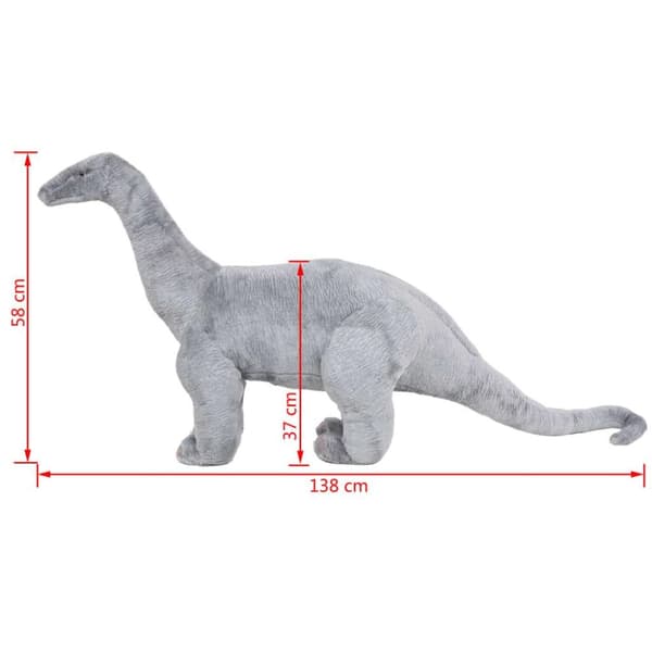 vidaXL Seisova leludinosaurus Brachiosaurus XXL plyysi harmaa