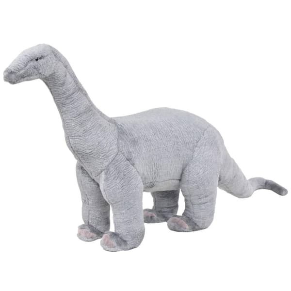 vidaXL Seisova leludinosaurus Brachiosaurus XXL plyysi harmaa