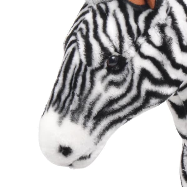 vidaXL stående tøjdyr zebra plysstof XXL sort og hvid