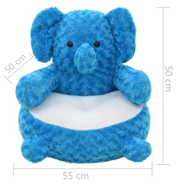 vidaXL tøjdyr elefant plysstof blå