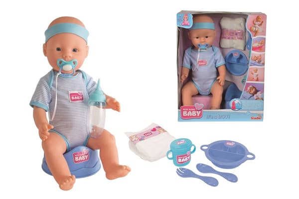 Interaktiv guttedukke, 43 cm, New Born Baby