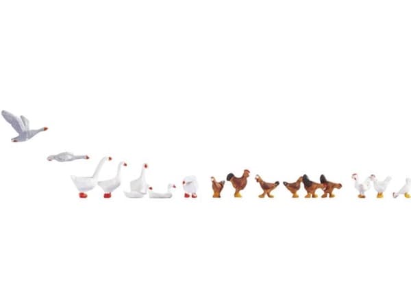 NOCH Chicken and Geese, HO (1:87), Multifärg