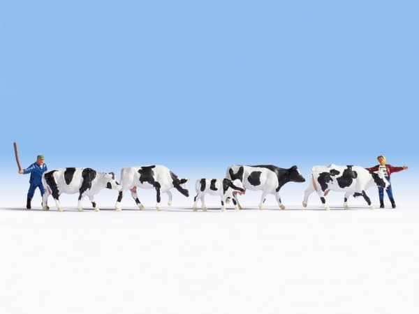 NOCH Drover and Cows, HO (1:87), Musta, Valkoinen musta, Valkoinen