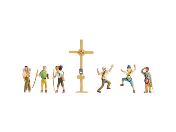 NOCH Mountain Hikers with Cross, TT (1:120), Monivärinen
