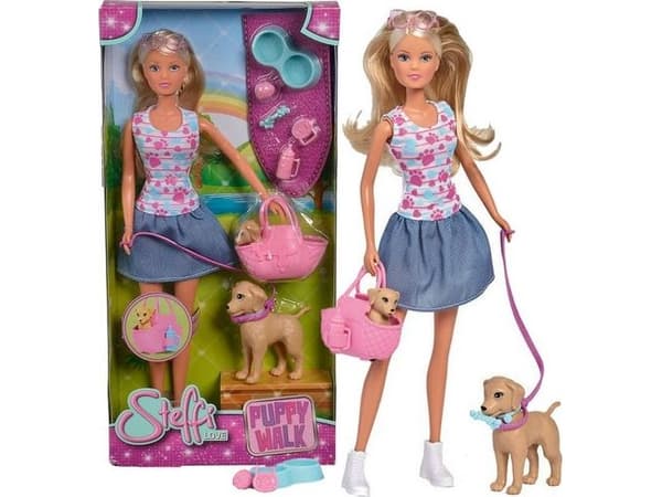 Simba Toys Steffi LOVE Puppy Walk, Stor docka, Flicka, 3 År, Flicka, Multifärg