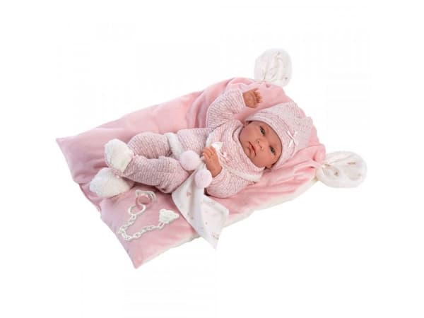 LLORENS-nukke NICA CON COJIN ROSA 40 cm, 73860