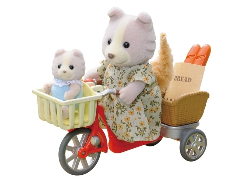 Epoch Sylvanian Families figurine bike ride with mum (2236)