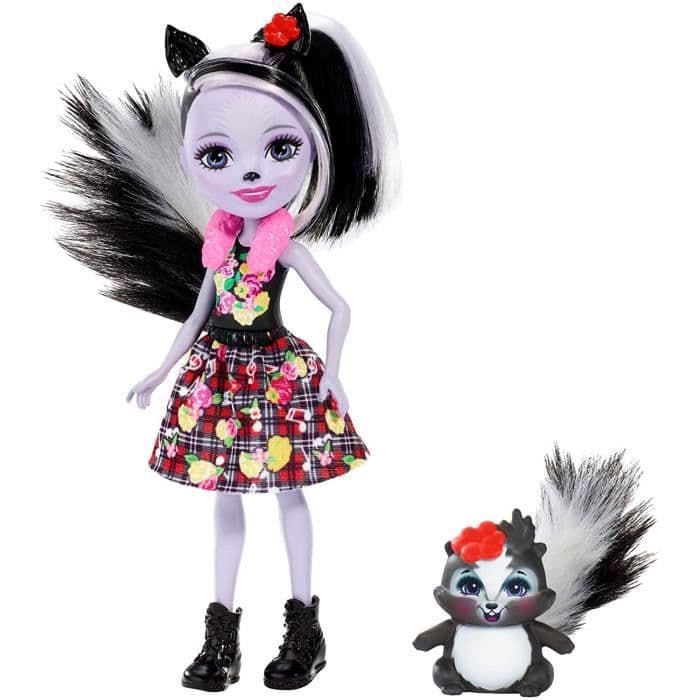 ENCHANTIMALS - Sage Skunk & Caper - Mini Doll 15cm & hendes dyrefigur