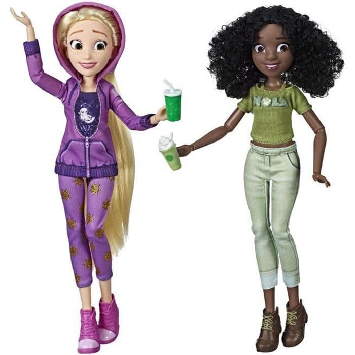 Disney Princesses - Comfy Squad Rapunzel og Tiana trendy dukker - 30 cm