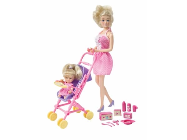 Kari Michell Babysitter dukke med baby og tremmeseng