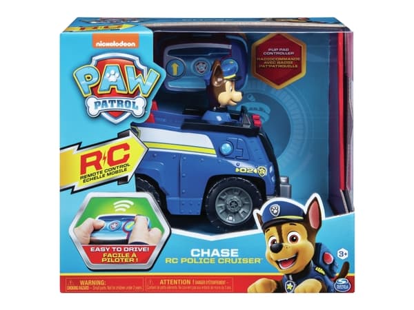 PAW Patrol , Chase kauko-ohjattava poliisiristeilijä, jossa on 2-suuntainen ohjaus, 3-vuotiaille ja sitä vanhemmille lapsille
