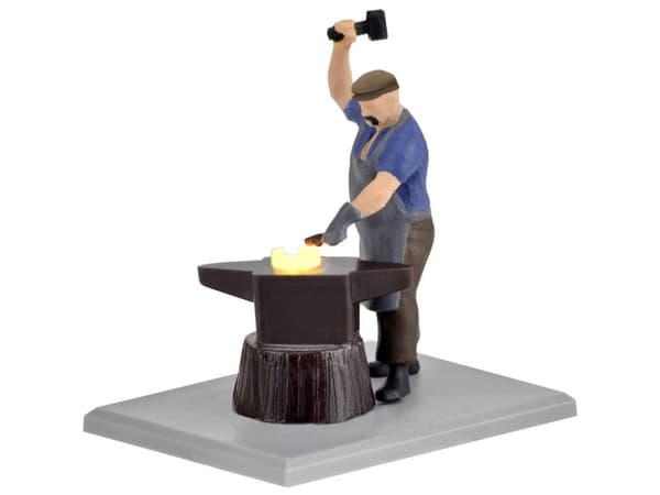 Viessmann Modelltechnik H0 Smedede med glødende jern (bevægelig hammer) Lakeret