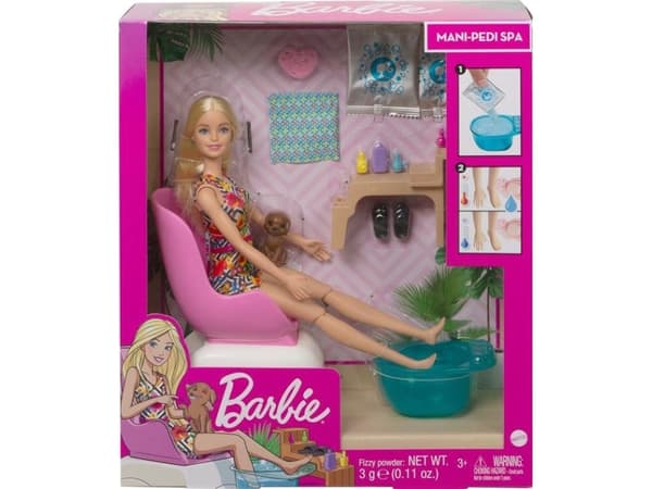 Barbie Mani-Pedi Spa, Motedukke, Jente, 3 år, Jente, Flerfarget