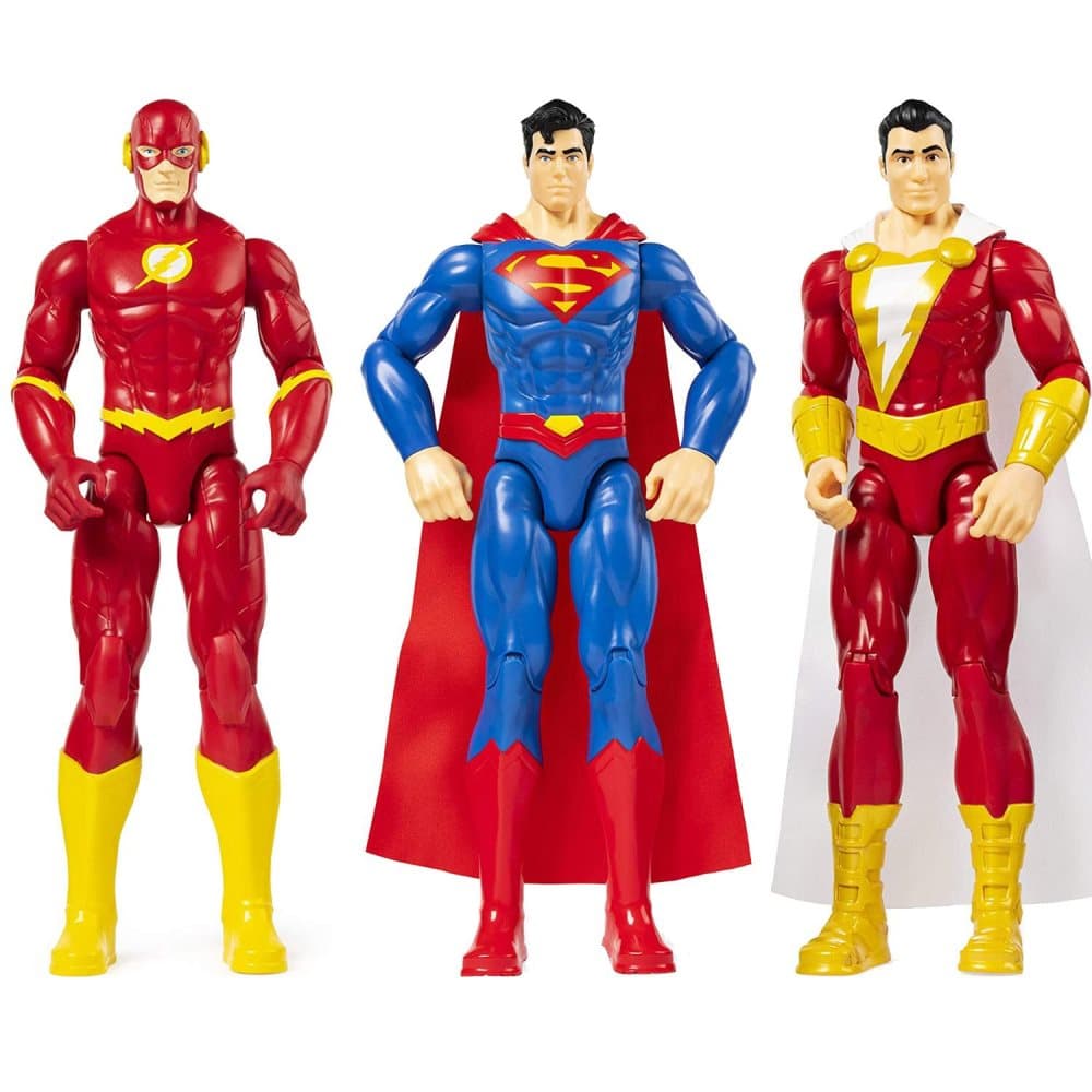 3-Pack DC Comics Superman Flash Og Shazam Actionfigurer 30cm