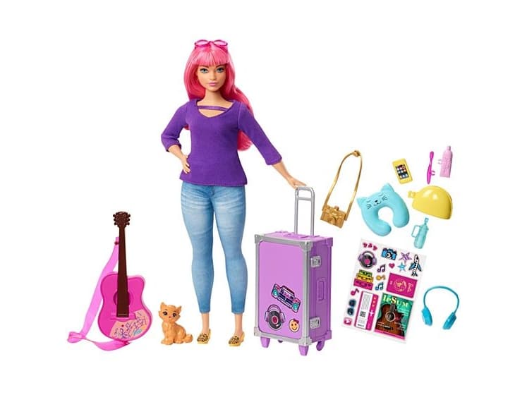Barbie Daisy Travel Doll, Flerfarget, Hunkjønn, Jente, 3 år, Not for children under 36 months