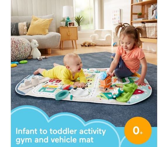 Fisher-Price Activity City Gym to Jumbo, Vauvan jumppa, Poika/tyttö, lelukaari, Tuottaa ääntä, Monivärinen