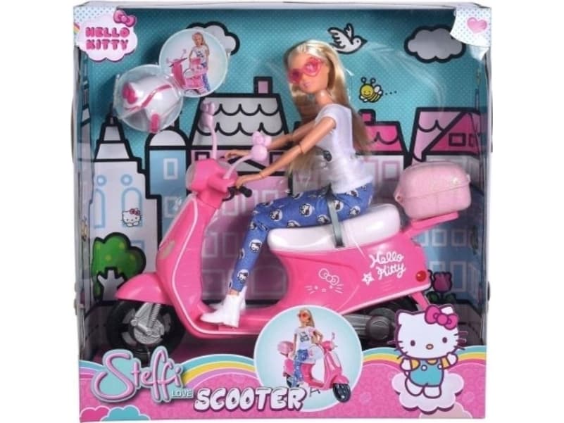 Simba Hello Kitty Steffi doll on a universal scooter