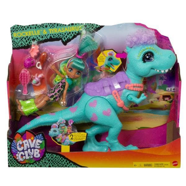 CAVE CLUB Lalka Rockelle + Tyrasaurus GTL69 p2 MATTEL