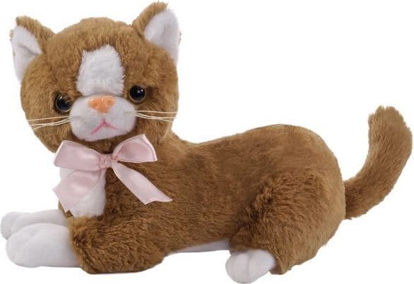 Maskotka Br¹zowy kot Flico z kokard¹ 34 cm